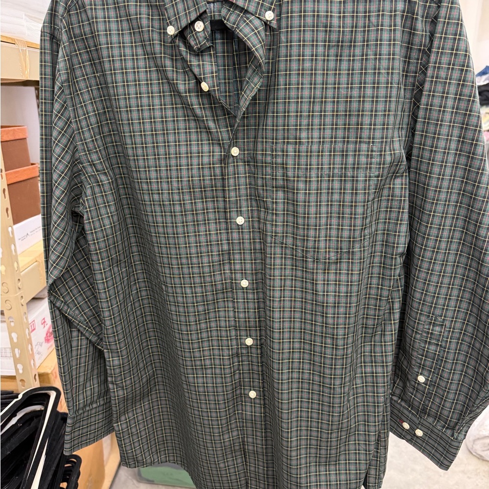 U.S. Polo Assn. Men's Dark Green Plaid Button Down Shirt